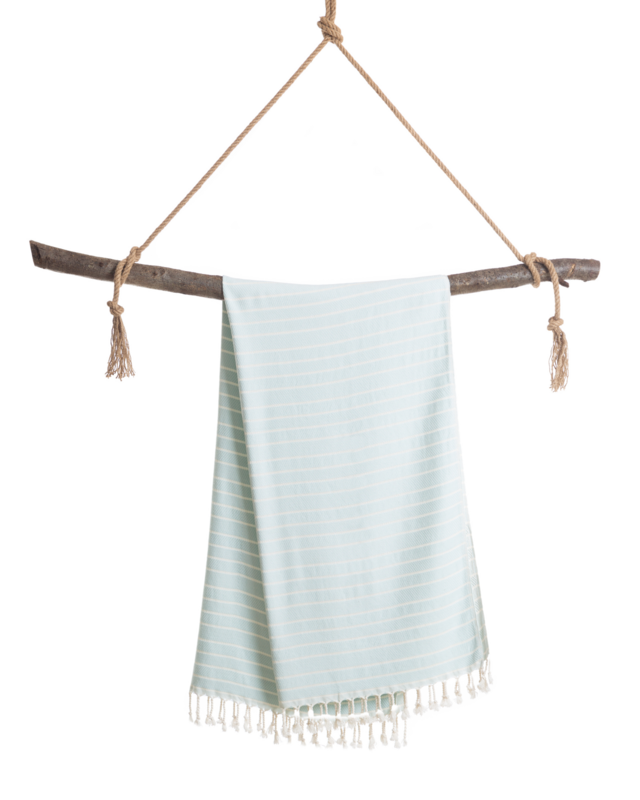 ILVA Bamboo Bomuld Hammam Spa håndklæde – Let og kompakt – Mint – 180x100 cm