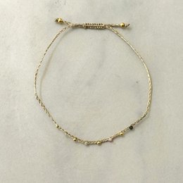 Bohem sommerarmbånd W Mineralsten og blankt reb