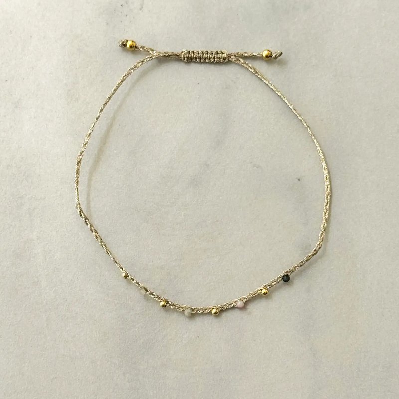 Bohem sommerarmbånd W Mineralsten og blankt reb