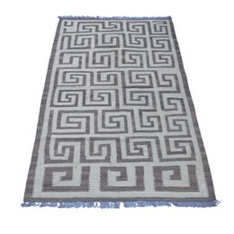 Tapis Kilim gris fumé moderne