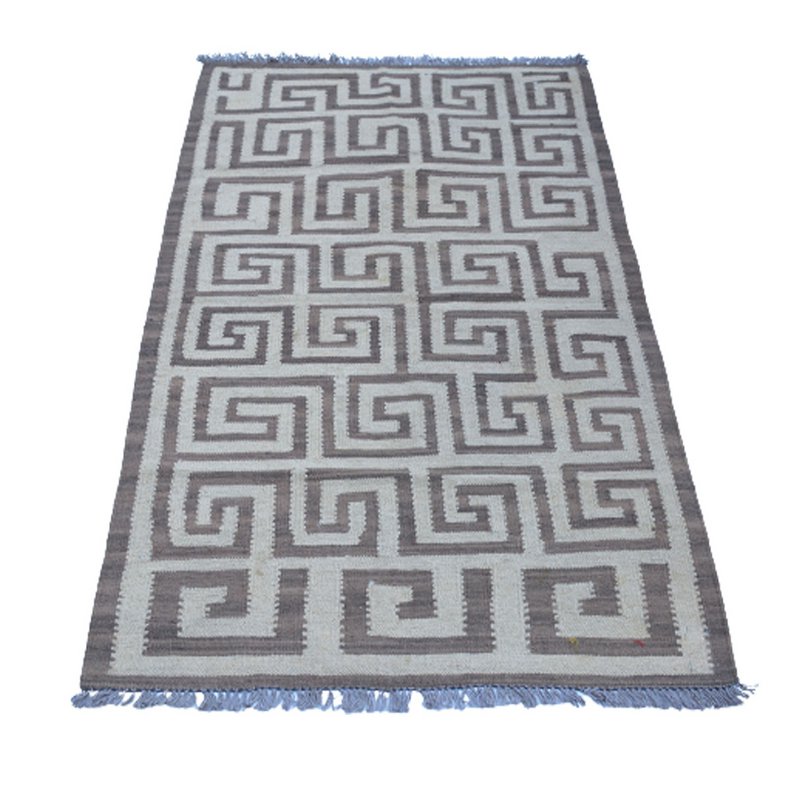 Tapis Kilim gris fumé moderne