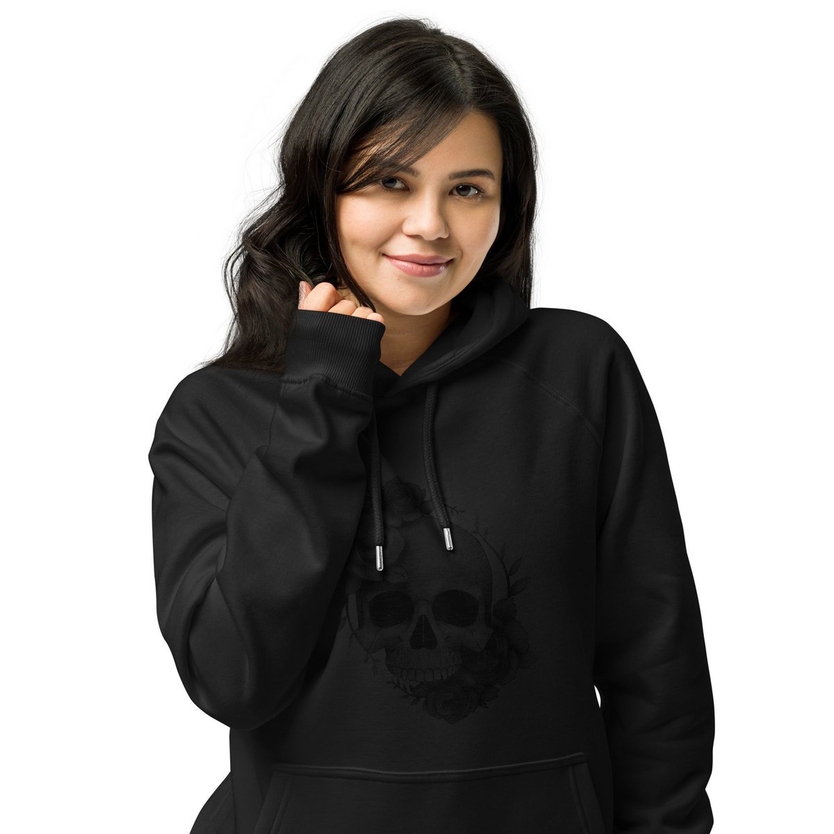 Sweat à capuche raglan biologique unisexe Roses