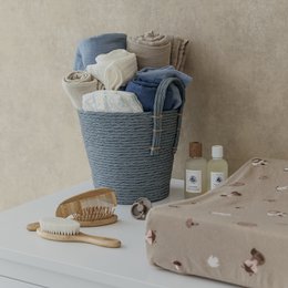 Hydrofiele doeken pre-washed Natural/jeans blue/indigo