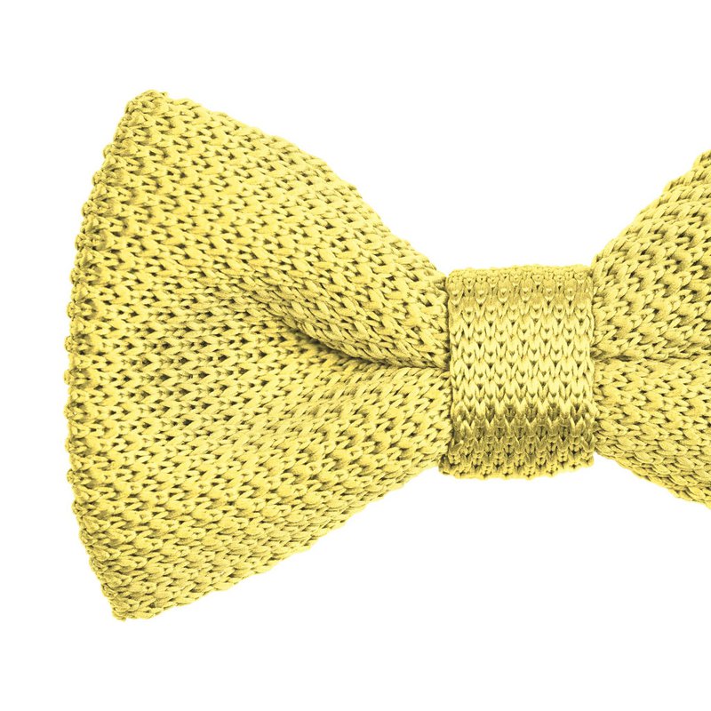 Mellow yellow knitted bow tie