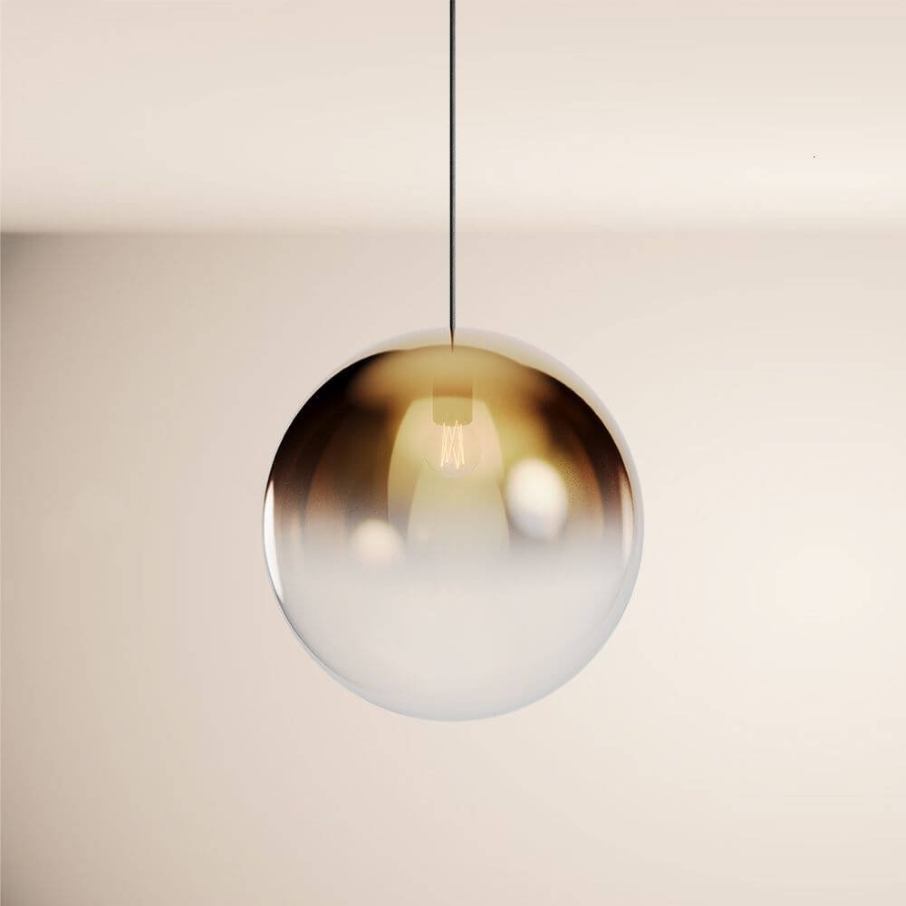 s.luce Orb glass ball hanging lamp 150cm suspension black