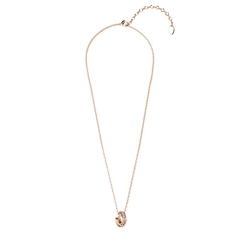 Colgantes de aro circular - Oro rosa y cristal