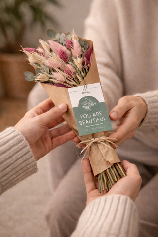 Small dried flower bouquet with card - You are Beautiful
