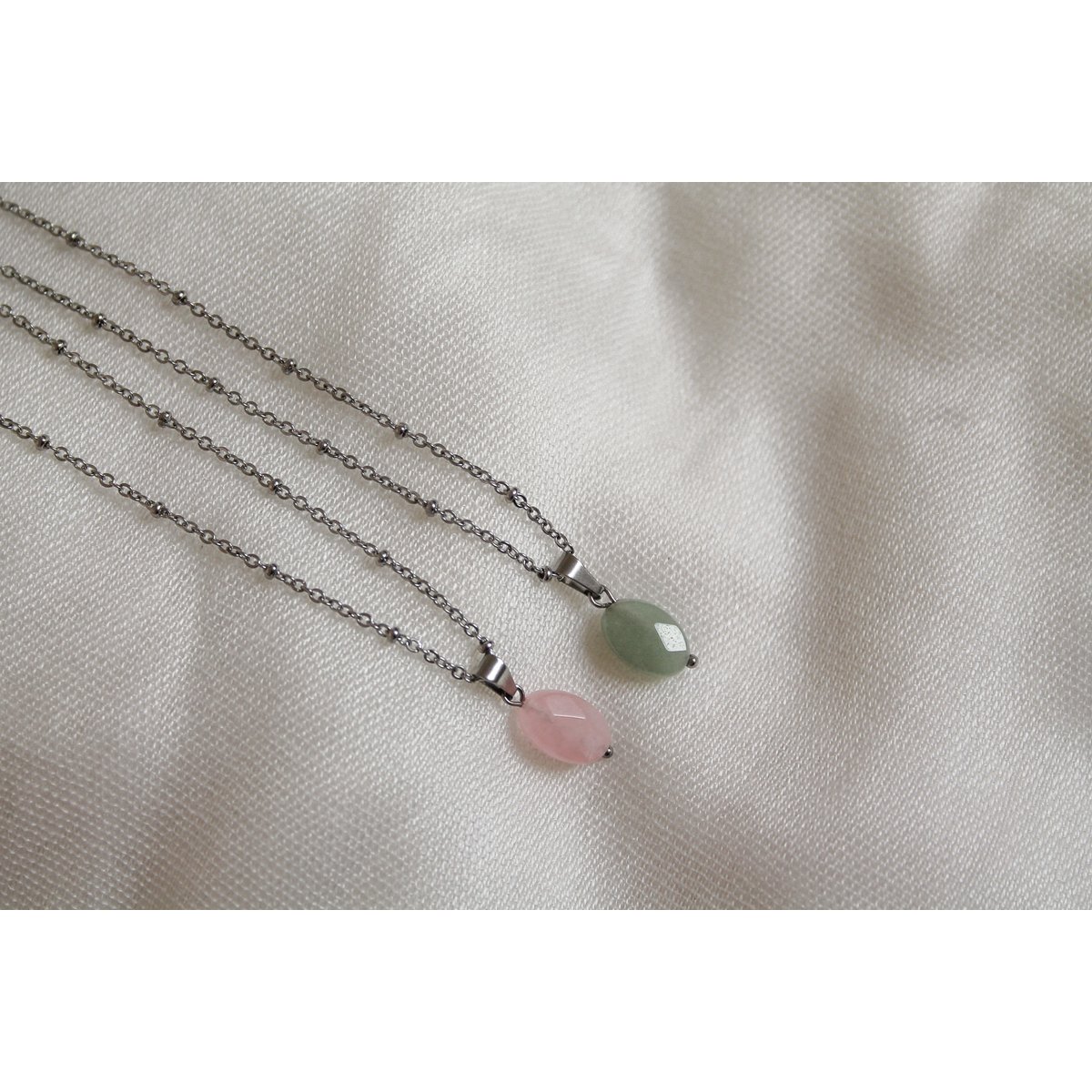 Collier Quartz Rose Facetté - Argent