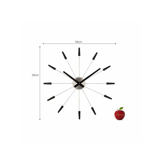 Vægur NeXtime Plug-Inn 58 cm sort