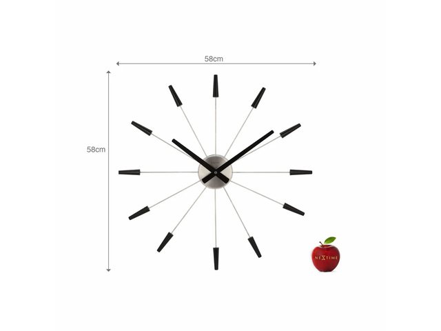 Wanduhr NeXtime Plug-Inn 58 cm schwarz