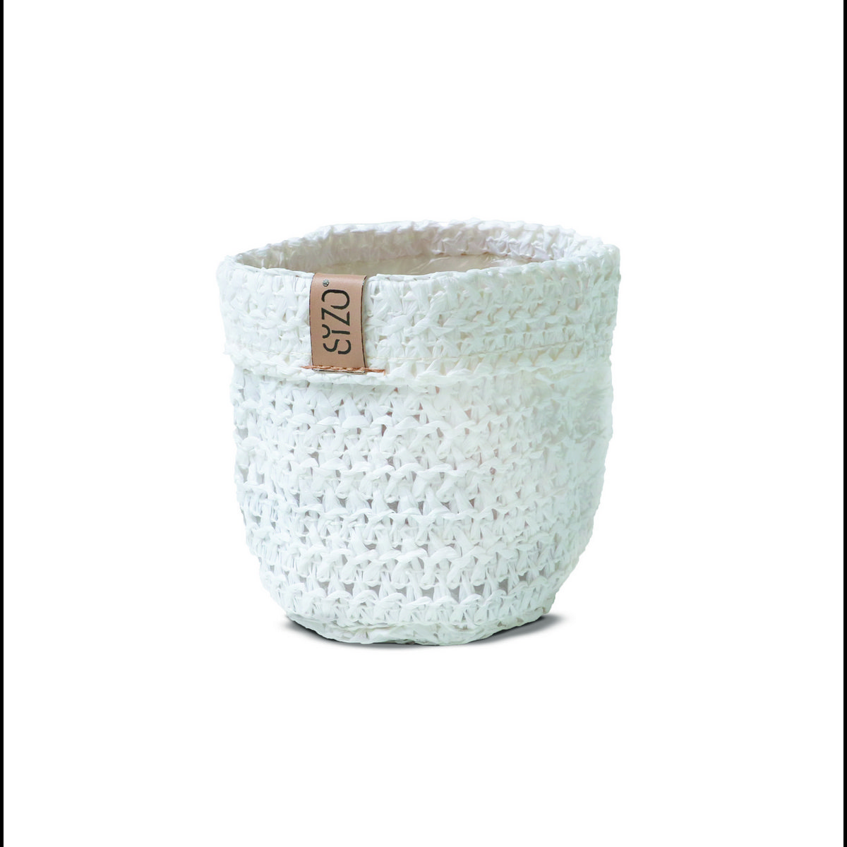 Bolsa de papel de punto SIZO Blanca con forro impermeable biodegradable