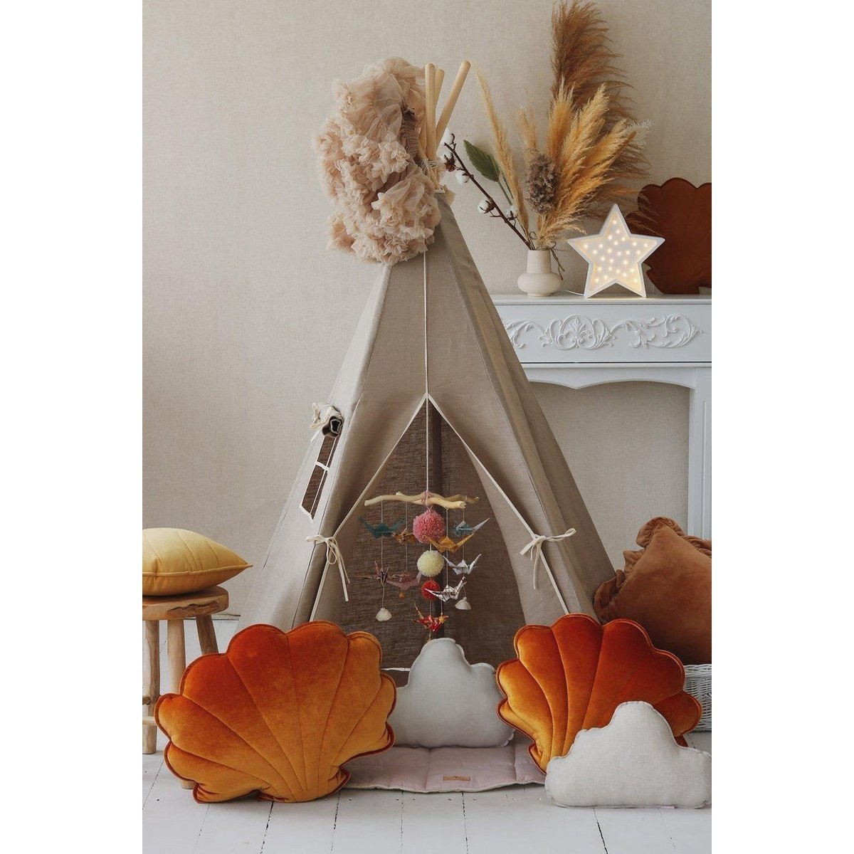 Tipi- und Mattenset „Natural Linen“