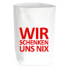 Paperbag Small weiß, wir schenken uns nix, rot