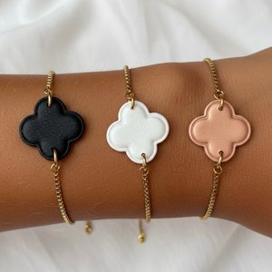 PURE CLOVER – Bracciale Quadrifoglio Oro