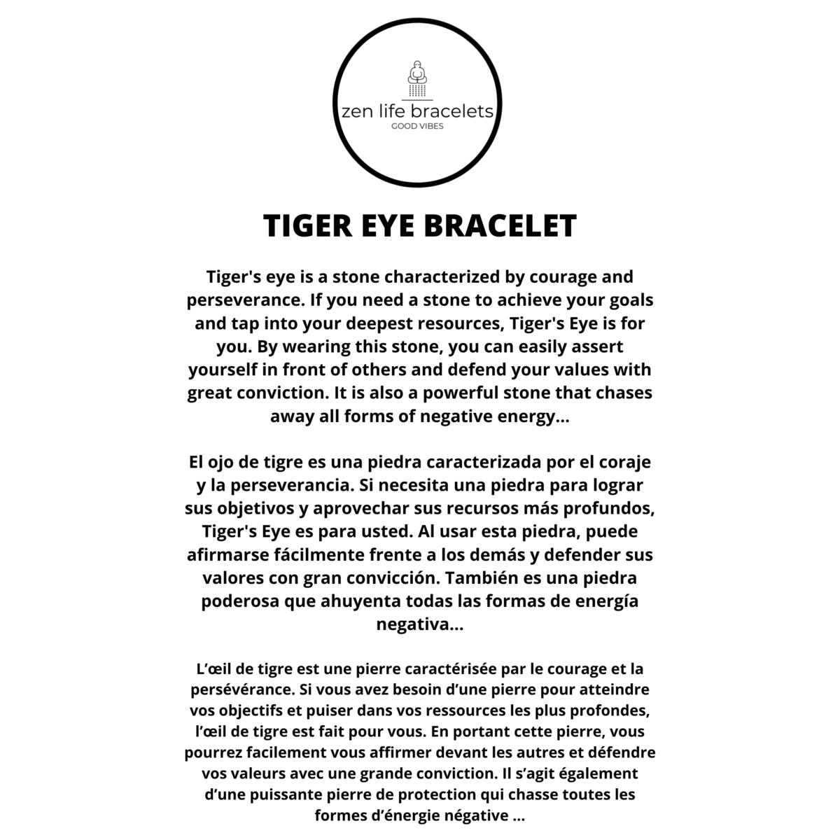 BRANSOLETKA TYGRYSIE OKO OCHRONA ŻYCIA