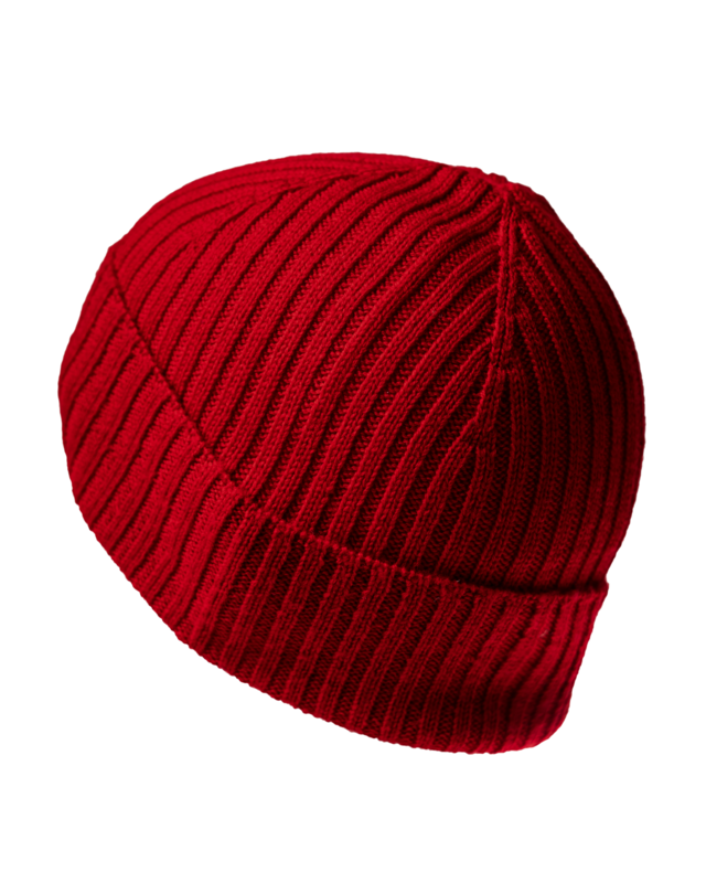 Czapka 100% Merino czerwona