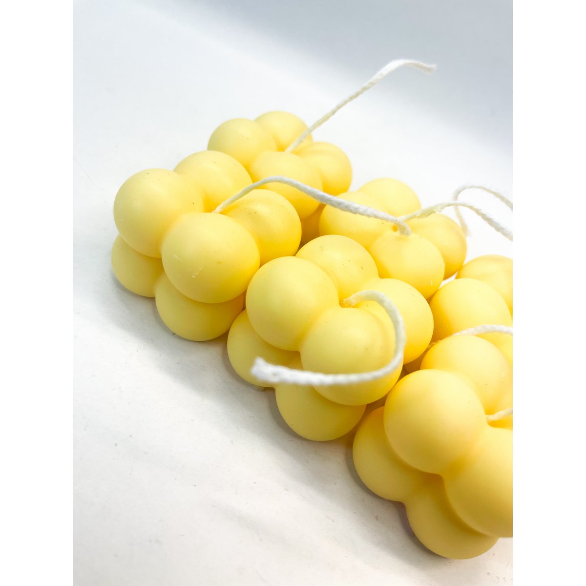 Bubble Candle Dark Pastel Yellow (small) - Small Dark Pastel Yellow Bubble Candle
