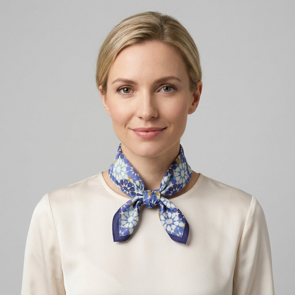 Blue Neck Scarf 100% Silk DalAhorra