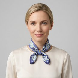 Blue Neck Scarf 100% Silk DalAhorra