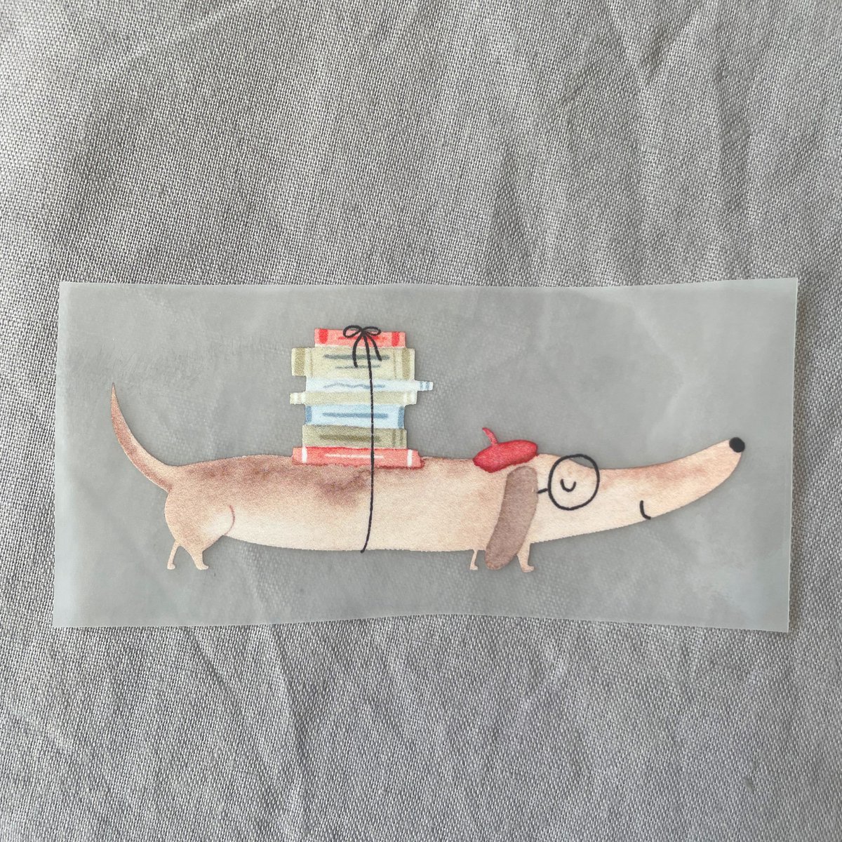 Iron image Dachshund with books, patches, hanging pictures dog, gift idea