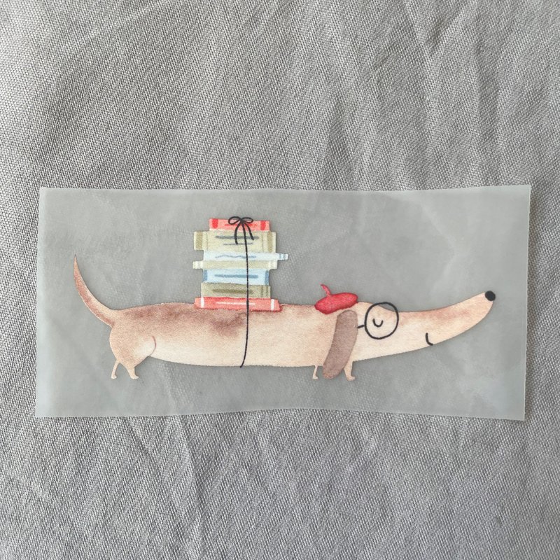 Iron image Dachshund with books, patches, hanging pictures dog, gift idea