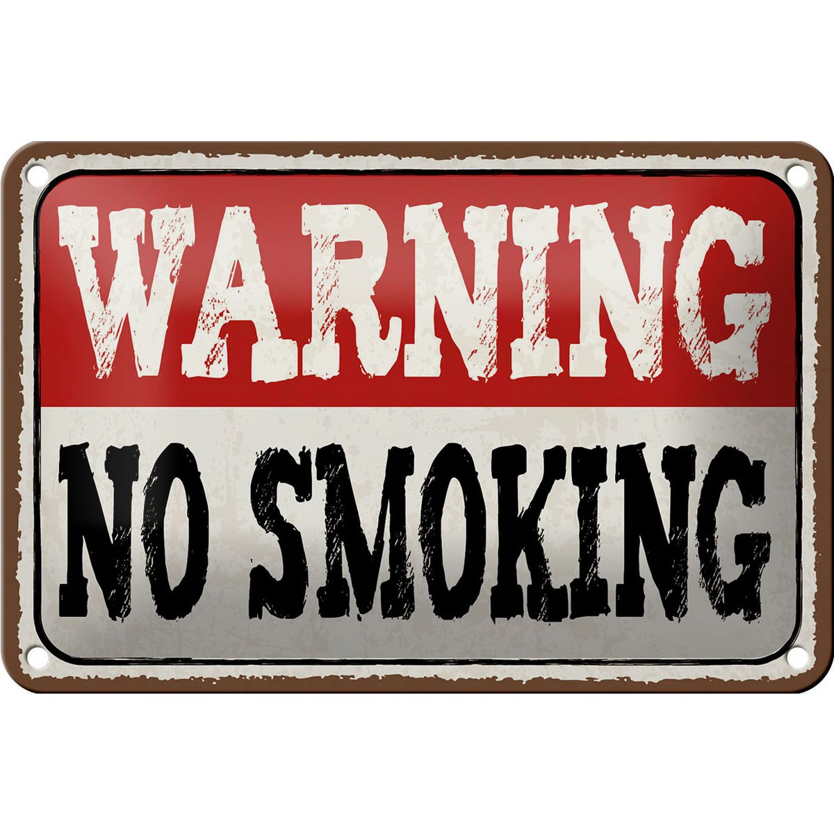 Tin sign note 18x12cm Warning no smoking decoration