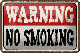 Tin sign note 18x12cm Warning no smoking decoration