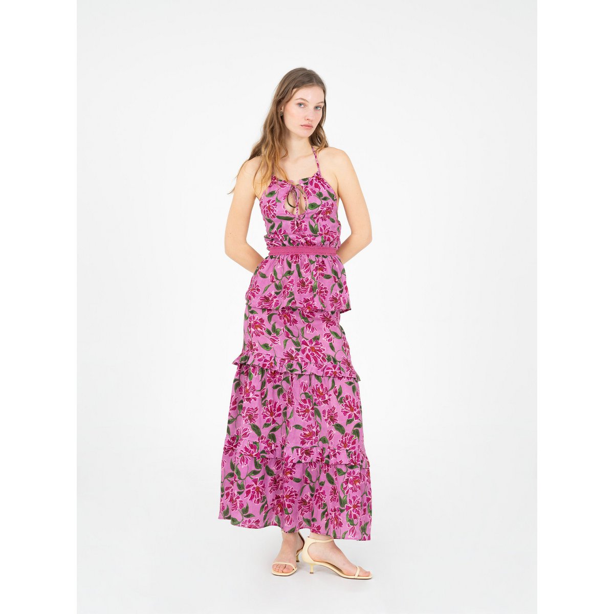 Dualia Lila top met bloemenprint