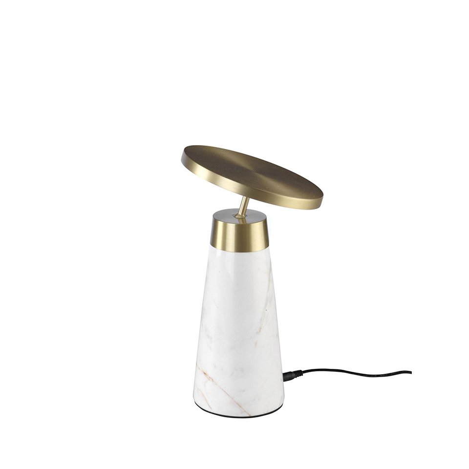Tischlampe aus Calacatta-Marmor und vergoldetem poliertem Stahl