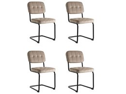 Zestaw krzeseł do jadalni 4 Flexa - Beige - Metalpoot - Velvet