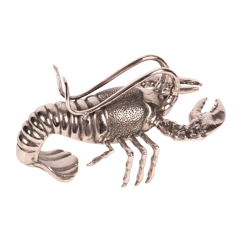 Flessenhouder Kreeft 41 cm - Zilver - Aluminium