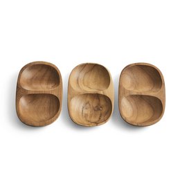 Schüssel Holz Zwei Fächer Natur