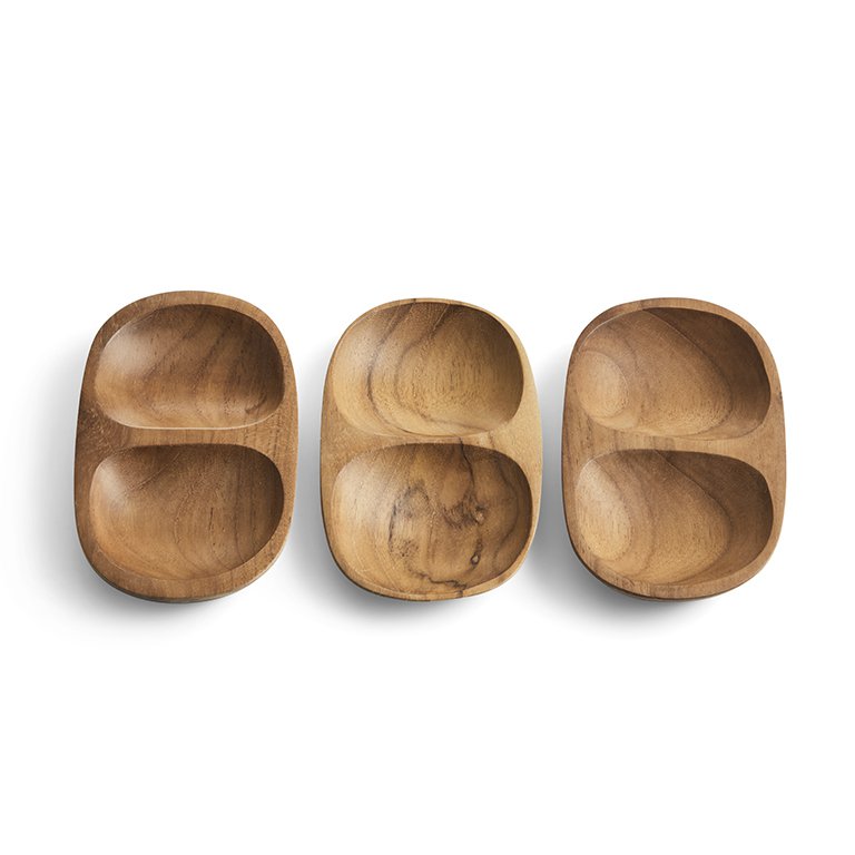 Schüssel Holz Zwei Fächer Natur
