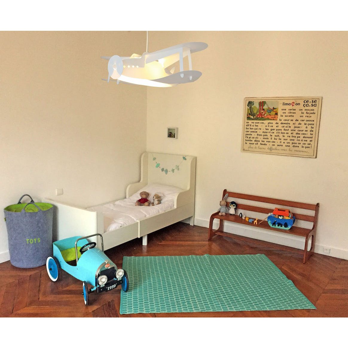 WITTE VLIEGTUIG KINDERHANGLAMP