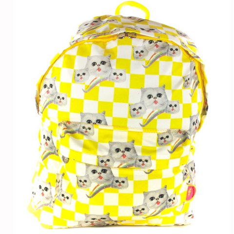 XL Rucksack Katze gelb (Yellow Catblocks)