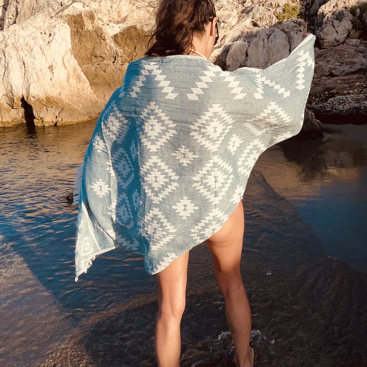 Kilim Pastel Blue Handwoven