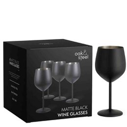 Wine glass matt black 4x50cl