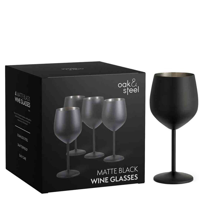 Wine glass matt black 4x50cl