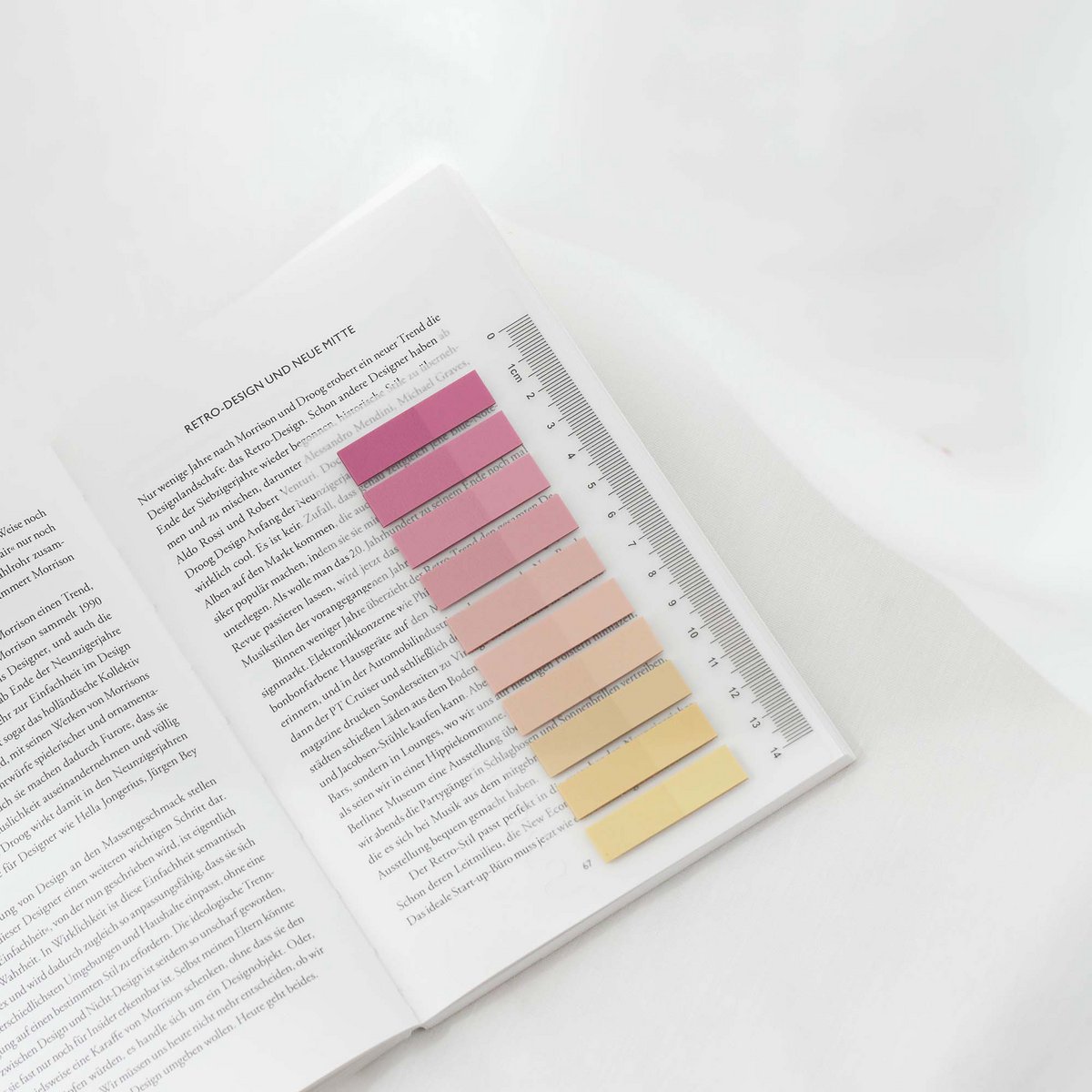 Blush Petal | Sticky Notes | Ordinate Transparent Haftnotizen | Seitenmarkierer | Ästhetischer Post it | Haftstreifen