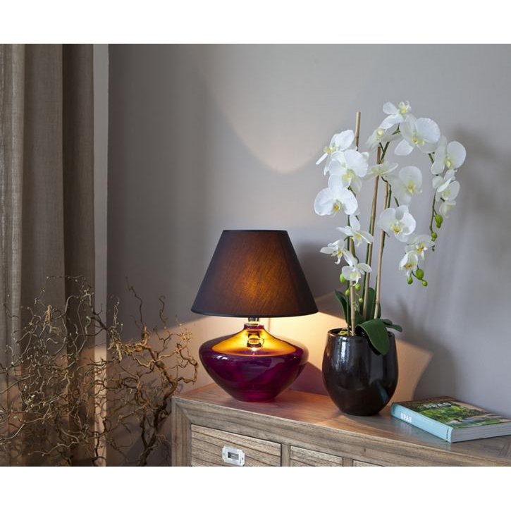 Tafellamp glas paarse lamp zonder lampenkap