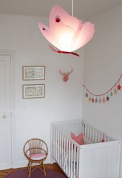 PINK BUTTERFLY CHILDREN'S HANGING LAMP