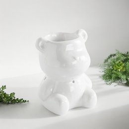 Parfumbrander uit de serie Céramy – Teddy – Gelakte keramische kaarsenhouder – Verspreiding van geurende was, etherische oliën – Decoratief cadeau-idee