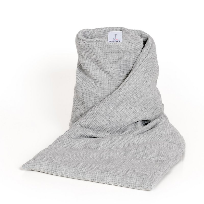 Bufanda térmica gris claro | 70cm | linaza orgánica