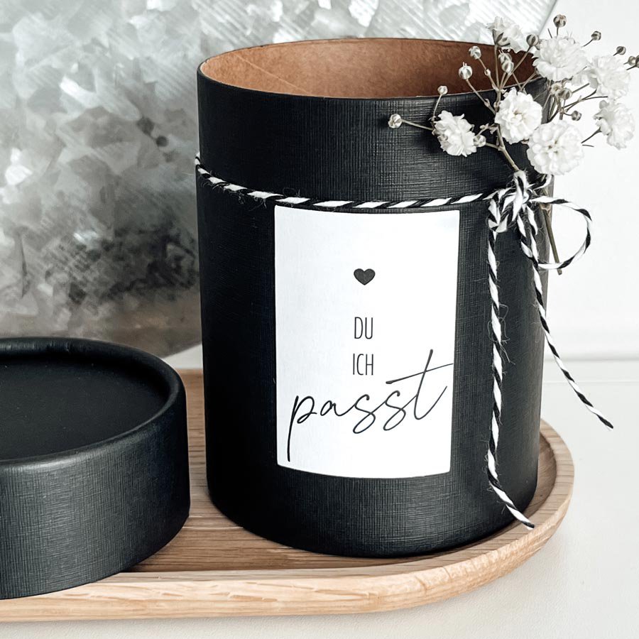 Geschenkebox du ich passt | Stiftehalter mit Deckel