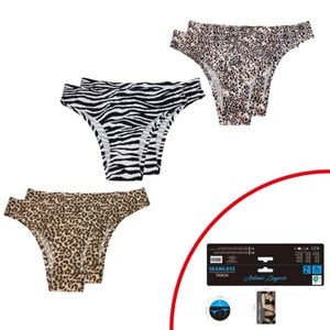 Set van 2 zomerse damesslips » Braziliaanse string voor dames in dierenprint » ondergoed met dierenmotief » ondergoed & loungewear