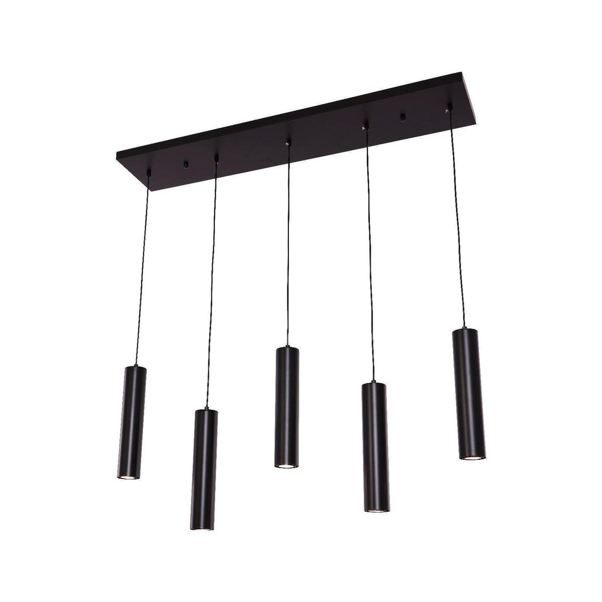 Cilindro de lámpara colgante Tabla de comedor 5 | Negro
