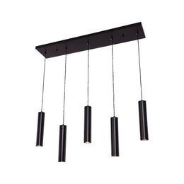 Tavolo da pranzo cilindro lampada a sospensione 5 | Nero