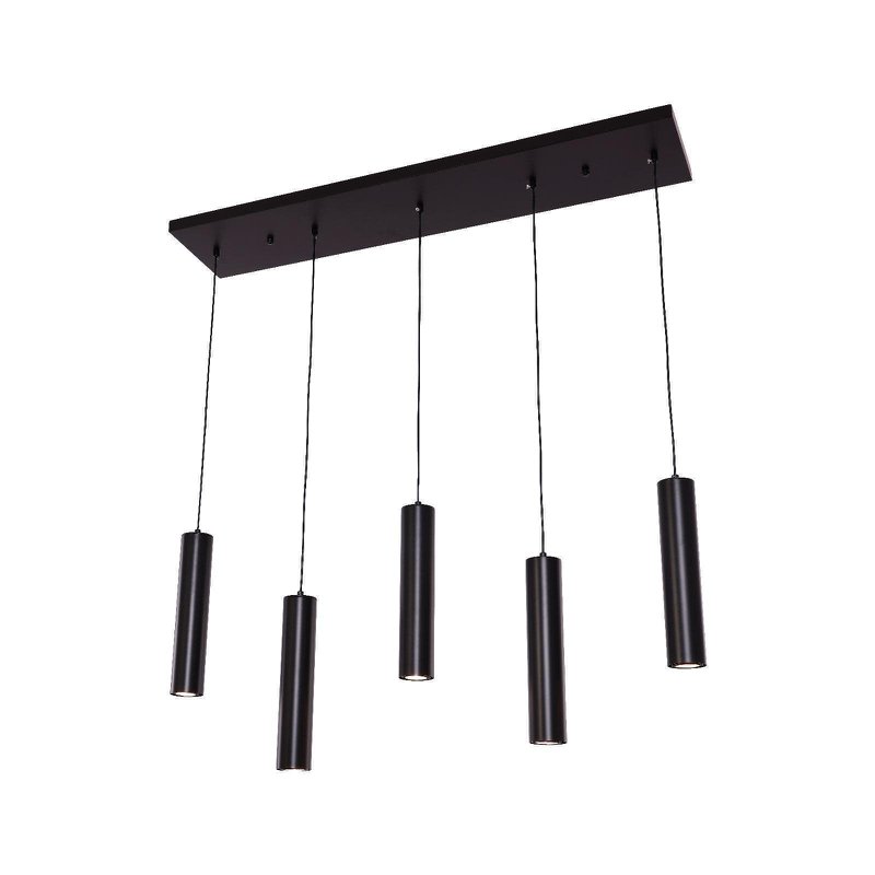 Tableau à manger du cylindre de lampe suspendue 5 | Noir