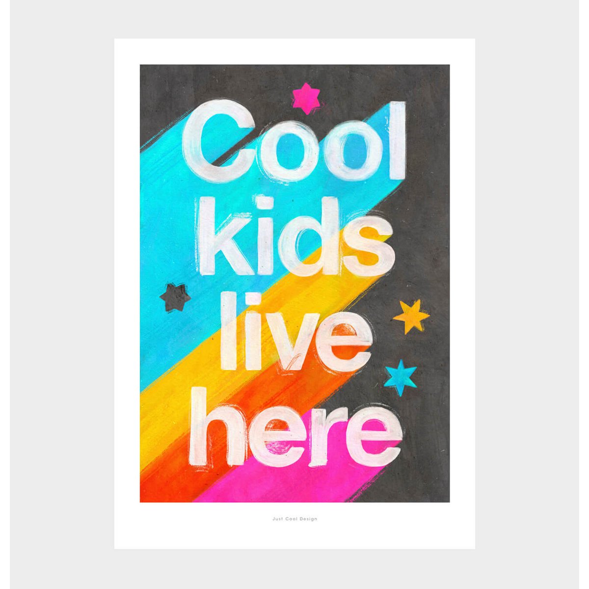 Hier wonen coole kinderen | Illustratie kwekerij Art Print