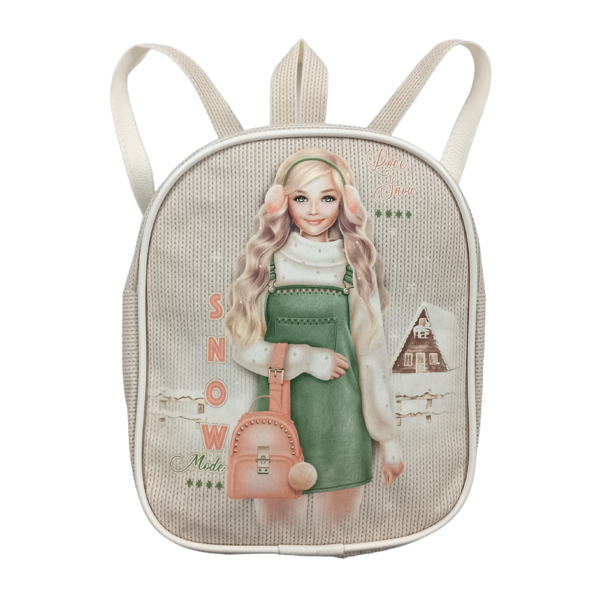Girls dress with knapsack, "Snow" Size 98/116
